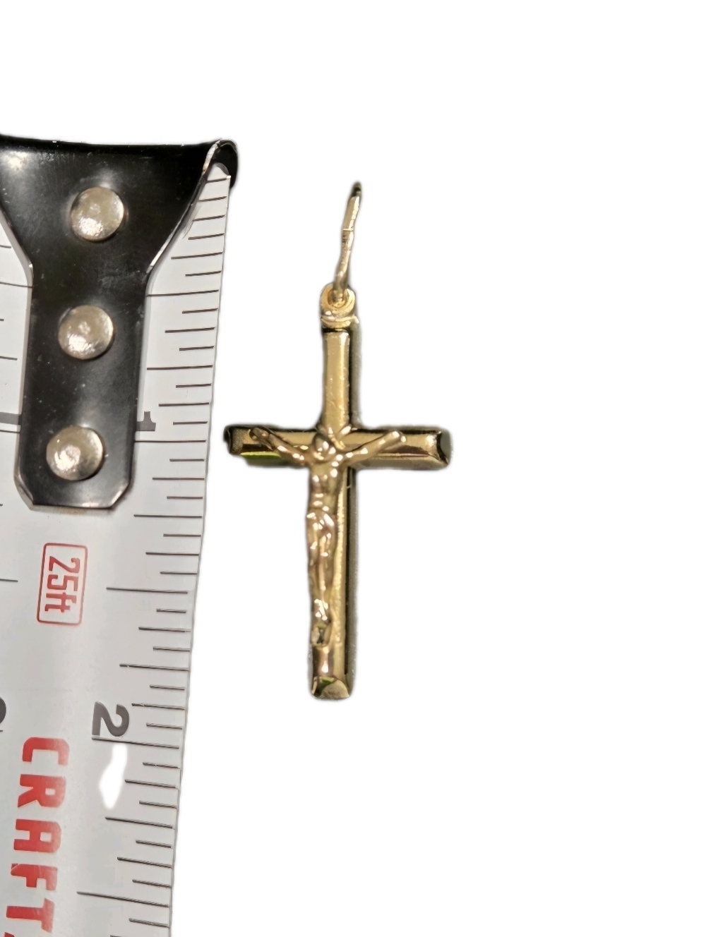 14k Yellow Gold Vermeil 925 Jesus on Cross Crucifix Necklace Pendant NEW - Picture 9 of 10
